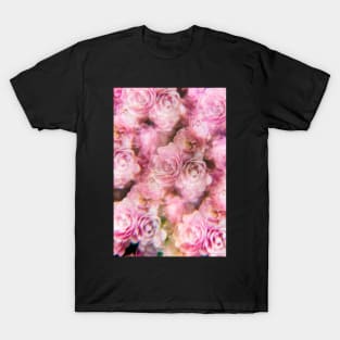 Pale pink rose bush photographed through a prism filter T-Shirt